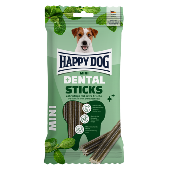 Happy Dog Dental Snacks - Dental Sticks Mini - näritavad maiused (pulgad) koertele