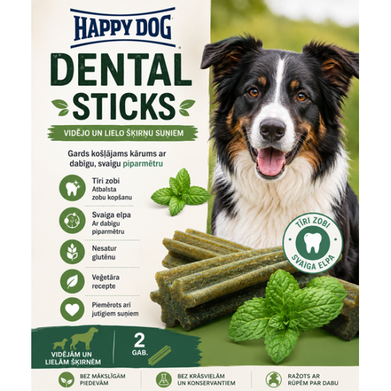 Happy Dog Dental Snacks - Dental Sticks - näritavad maiused (pulgad) koertele