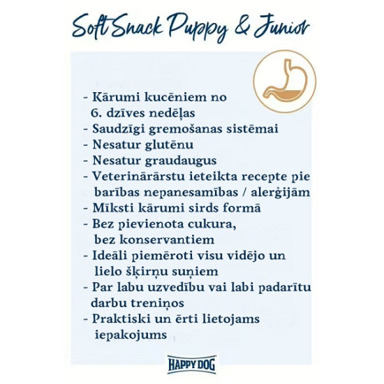 Happy Dog Soft Snack Puppy & Junior Lamm & Reis - лакомства для щенков с ягненком и рисом