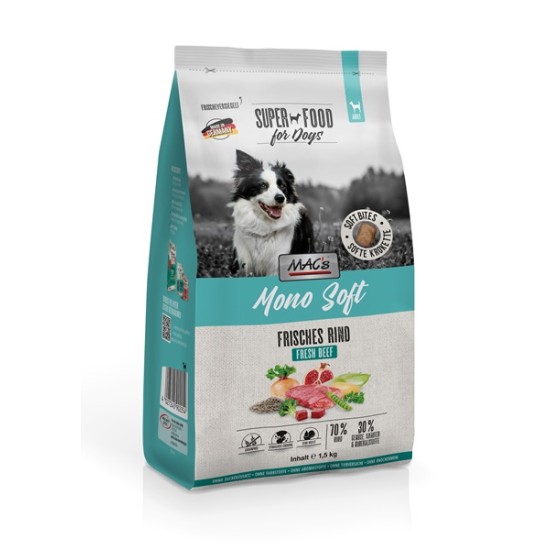 MAC's Dog Mono Soft - Frisches Rind - poolniiske koeratoit veiselihaga