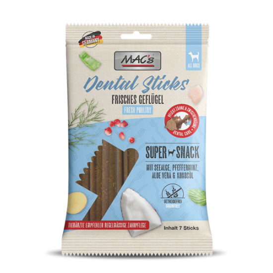 MAC's Dog Dental Sticks Geflügel - nätsked maiused koertele linnulihaga