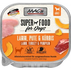 MAC's konserv koerale LAMMAS, KALKUN (95%liha) ja KÕRVITS, teraviljavaba, (MAC's Dog Lamm, Pute & Kürbis)