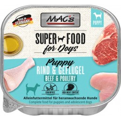 MAC's konserv kutsikale VEISE JA KODULIND (98% liha), teraviljavaba, (MAC's Dog Puppy Rind & Geflügel)